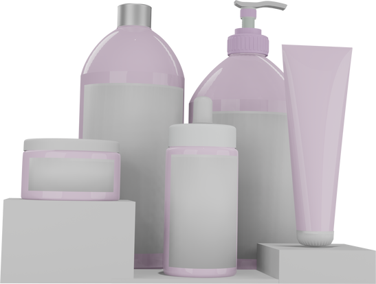 pink and white 3d skincare page illutration