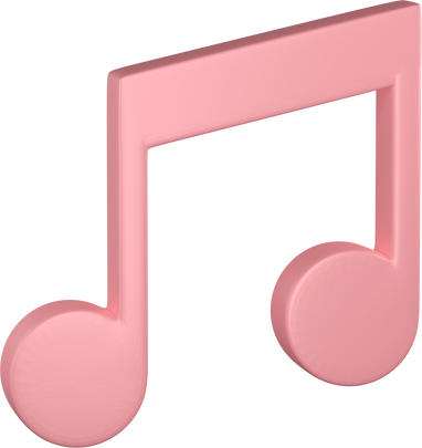 Music note icon 3D render.
