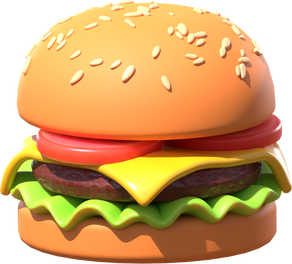 hamburger food 3d icon